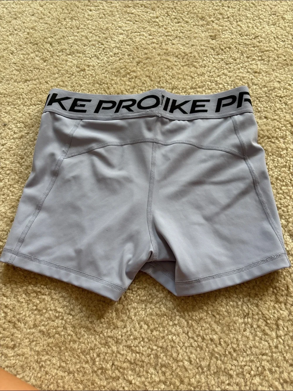 Nike Pro Women's Light Gray Athletic Bike Shorts